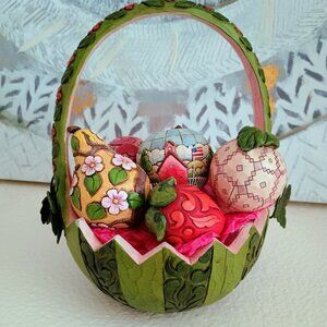 🍓🍑🍉🍐EEUC JIM SHORE TASTE OF SUMMER GOODNESS  BASKET RESIN DECORATION